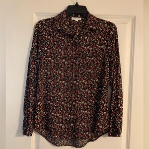 beachlunchlounge Black and Red Floral Button Down Shirt